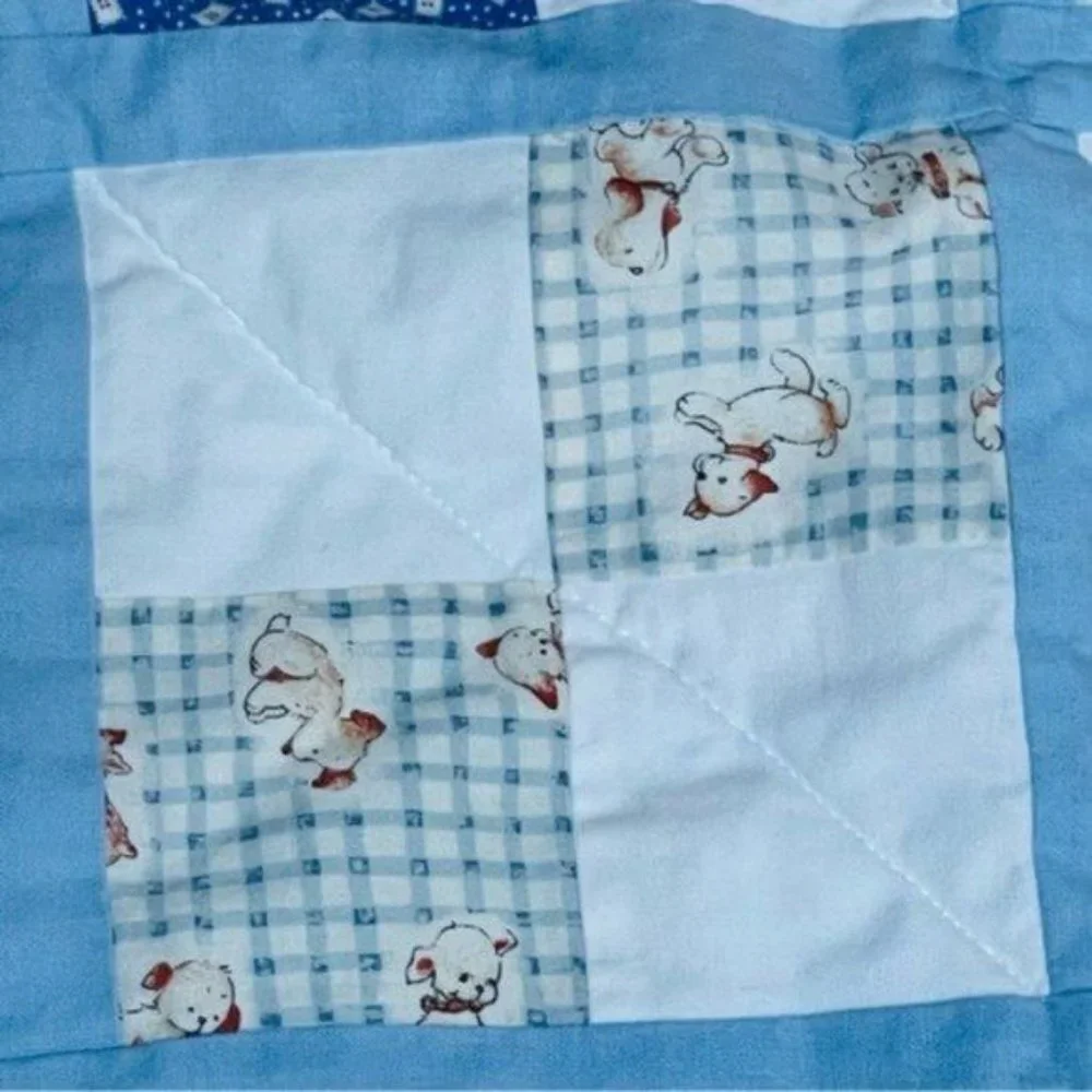 Baby Crib Quilt 32 X 48.5 Unisex Patchwork Floral Dog‎ Bunny Nautical Airplane